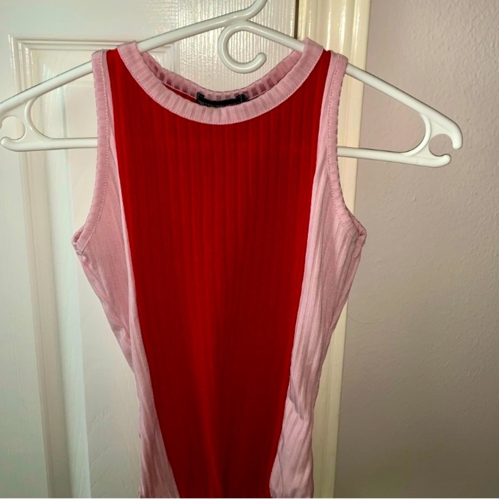 Pink and red bodysuit